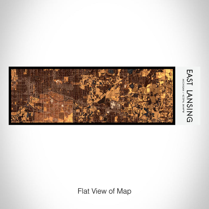 Rendered View of East Lansing Michigan Map on 10oz Stainless Steel Insulated Cup in Ember with Sliding Lid