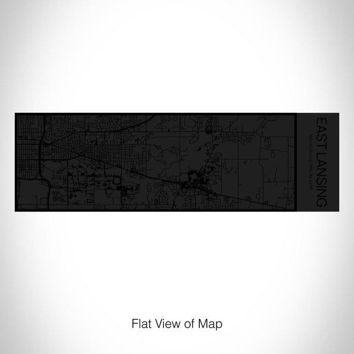 Rendered View of East Lansing Michigan Map on 10oz Stainless Steel Insulated Cup in Matte Black with Sliding Lid