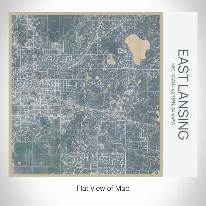 Rendered View of East Lansing Michigan Map on 17oz Stainless Steel Insulated Tumbler in Afternoon Map Style