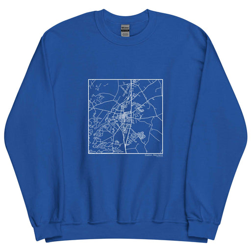 Easton Maryland  Map Unisex Crewneck Sweater with City inscription in Royal Blue