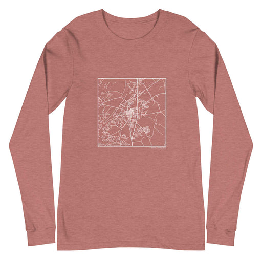 Easton Maryland  Map Unisex Long-Sleeve T-shirt with City inscription in Heather Mauve
