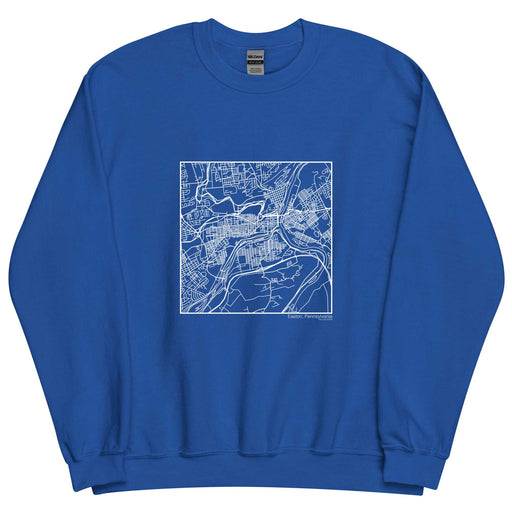 Easton Pennsylvania  Map Unisex Crewneck Sweater with City inscription in Royal Blue