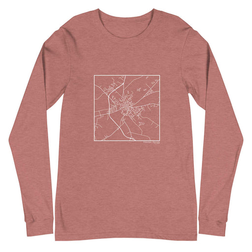 Eatonton Georgia  Map Unisex Long-Sleeve T-shirt with City inscription in Heather Mauve
