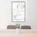 24x36 Eatonville Washington Map Print Portrait Orientation in Classic Style Behind 2 Chairs Table and Potted Plant
