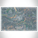 Eatonville Washington Map Print Landscape Orientation in Afternoon Style With Shaded Background