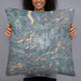 Person holding 22x22 Custom Eatonville Washington Map Throw Pillow in Afternoon