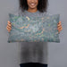 Person holding 20x12 Custom Eatonville Washington Map Throw Pillow in Afternoon