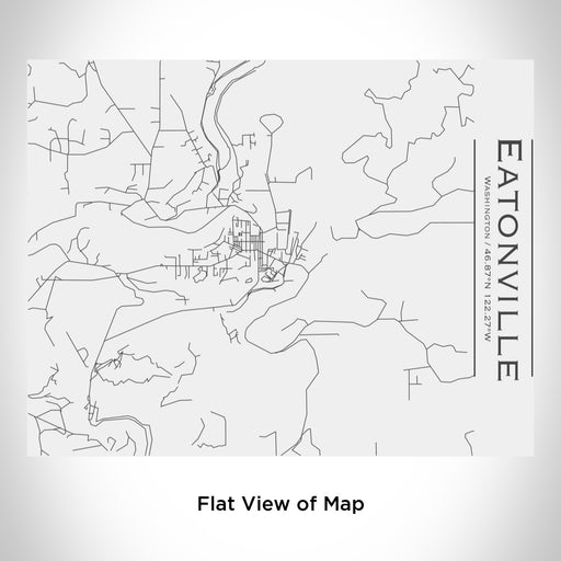 Rendered View of Eatonville Washington Map Engraving on 20oz Stainless Steel Insulated Bottle with Bamboo Top in White