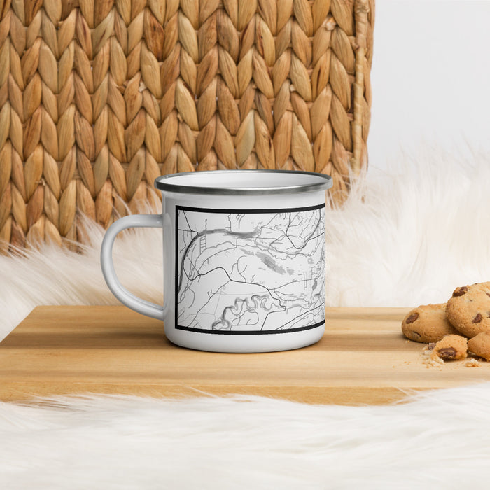 Left View Custom Eatonville Washington Map Enamel Mug in Classic on Table Top