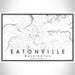 Eatonville Washington Map Print Landscape Orientation in Classic Style With Shaded Background