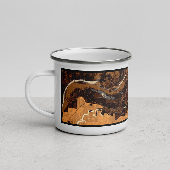 Left View Custom Eatonville Washington Map Enamel Mug in Ember