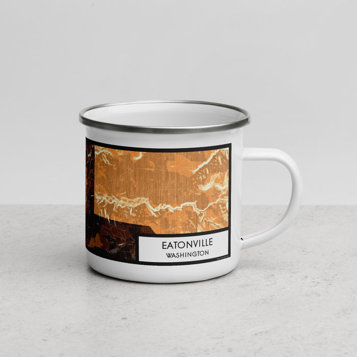 Right View Custom Eatonville Washington Map Enamel Mug in Ember