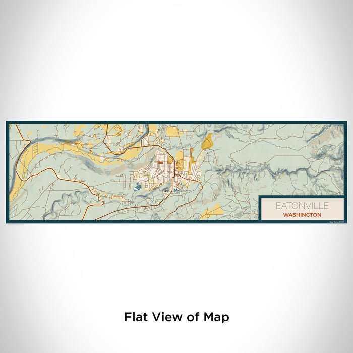 Flat View of Map Custom Eatonville Washington Map Enamel Mug in Woodblock