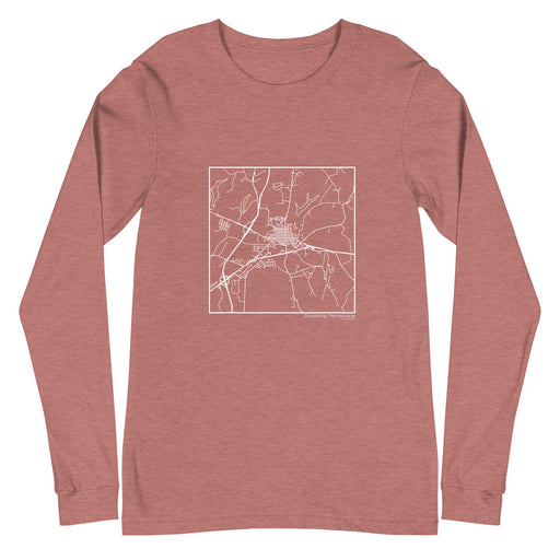 Ebensburg Pennsylvania  Map Unisex Long-Sleeve T-shirt with City inscription in Heather Mauve