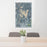24x36 Echo Lake Montana Map Print Portrait Orientation in Afternoon Style Behind 2 Chairs Table and Potted Plant