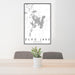 24x36 Echo Lake Montana Map Print Portrait Orientation in Classic Style Behind 2 Chairs Table and Potted Plant