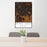 24x36 Echo Lake Montana Map Print Portrait Orientation in Ember Style Behind 2 Chairs Table and Potted Plant