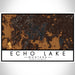 Echo Lake Montana Map Print Landscape Orientation in Ember Style With Shaded Background