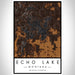 Echo Lake Montana Map Print Portrait Orientation in Ember Style With Shaded Background