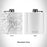 Rendered View of Echo Lake Montana Map Engraving on 6oz Stainless Steel Flask in White