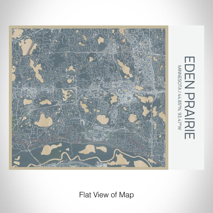 Rendered View of Eden Prairie Minnesota Map on 20oz Stainless Steel Insulated Bottle with Bamboo Top with printed afternoon style map