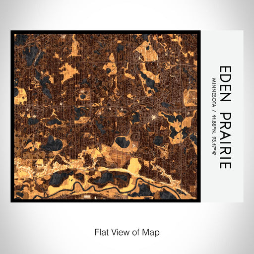 Rendered View of Eden Prairie Minnesota Map on 20oz Stainless Steel Insulated Bottle with Bamboo Top with printed ember style map