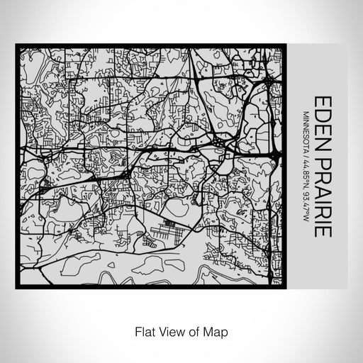Rendered View of Eden Prairie Minnesota Map on 20oz Stainless Steel Insulated Bottle with Bamboo Top with printed Tactile Lines Map in Black