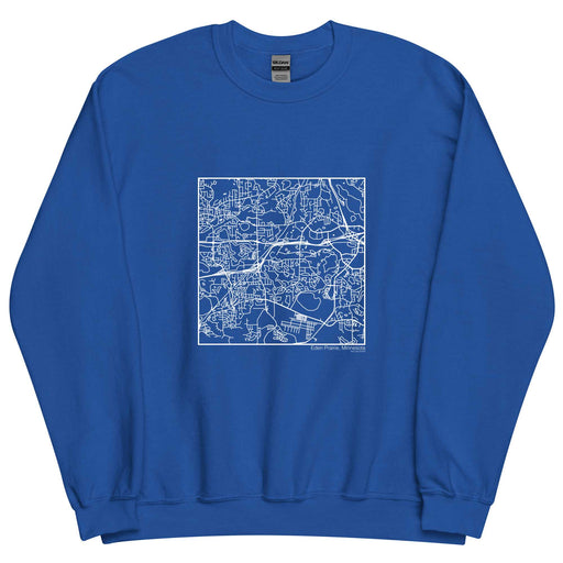 Eden Prairie Minnesota  Map Unisex Crewneck Sweater with City inscription in Royal Blue