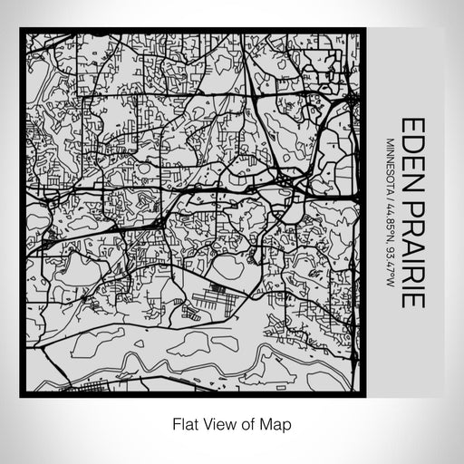 Rendered View of Eden Prairie Minnesota Map on 17oz Stainless Steel Insulated Tumbler in Tactile Lines with Succulent in Background