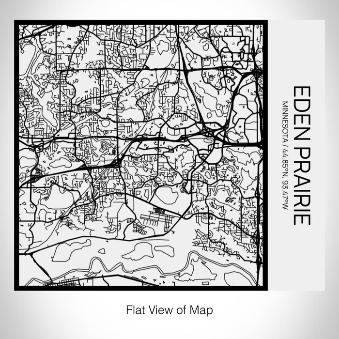 Rendered View of Eden Prairie Minnesota Map on 17oz Stainless Steel Insulated Tumbler in Matte White with Tactile Lines