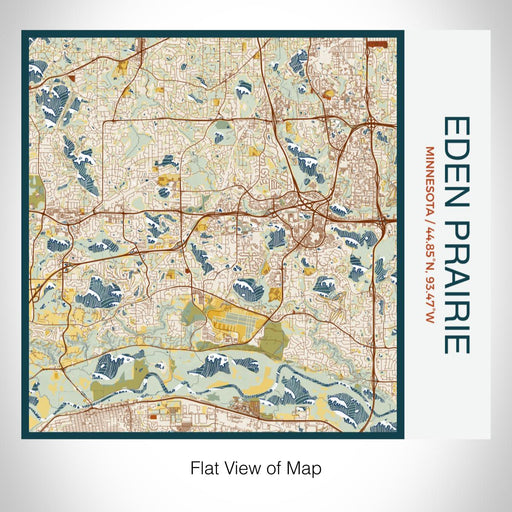 Rendered View of Eden Prairie Minnesota Map on 17oz Stainless Steel Insulated Tumbler in Woodblock Map Style