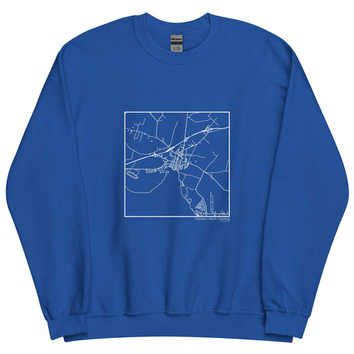 Edenton North Carolina Map Unisex Crewneck Sweater with City inscription in Royal Blue