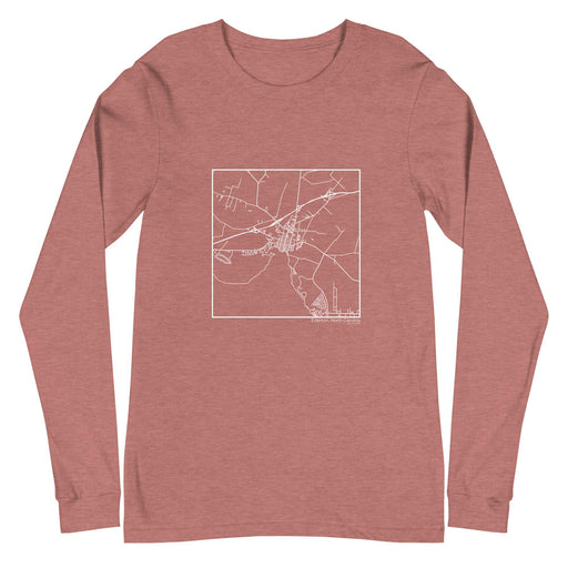 Edenton North Carolina Map Unisex Long-Sleeve T-shirt with City inscription in Heather Mauve