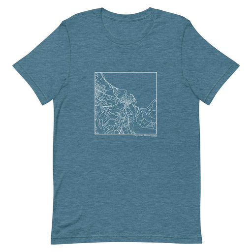 Edgartown Massachusetts  Map Unisex T-Shirt with City inscription in Heather Teal