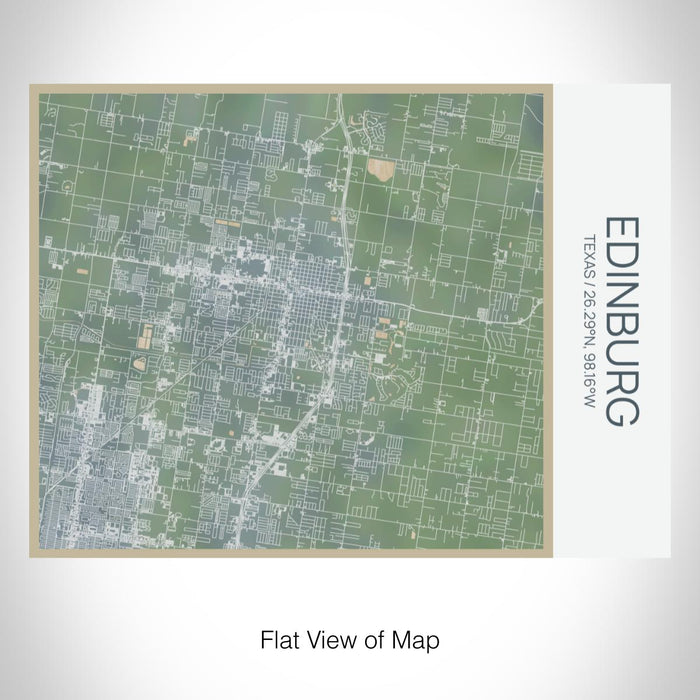 Rendered View of Edinburg Texas Map on 20oz Stainless Steel Insulated Bottle with Bamboo Top with printed afternoon style map