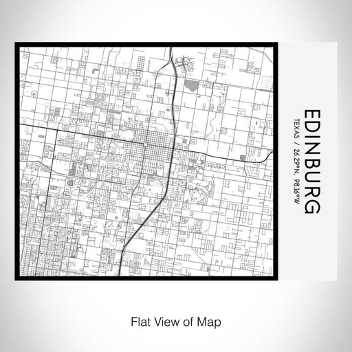 Rendered View of Edinburg Texas Map on 20oz Stainless Steel Insulated Bottle with Bamboo Top with printed classic style map