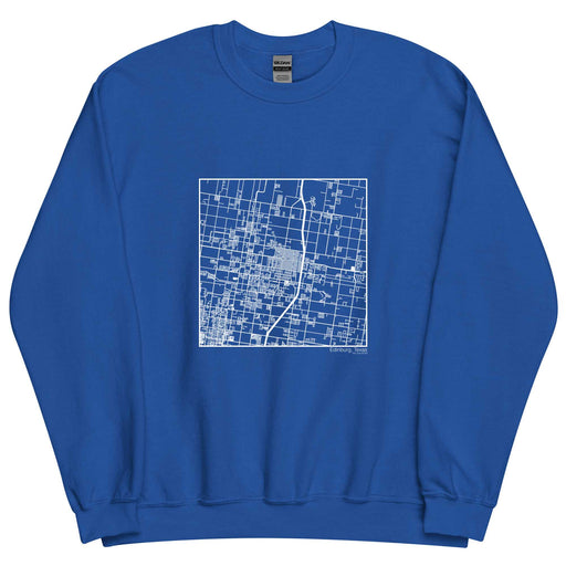 Edinburg Texas  Map Unisex Crewneck Sweater with City inscription in Royal Blue
