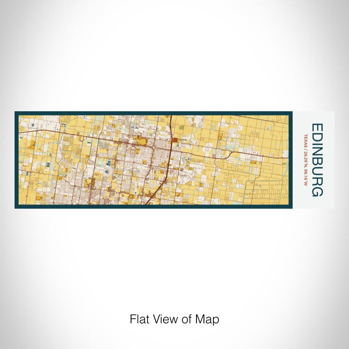 Rendered View of Edinburg Texas Map on 10oz Stainless Steel Insulated Cup in Woodblock with Sliding Lid