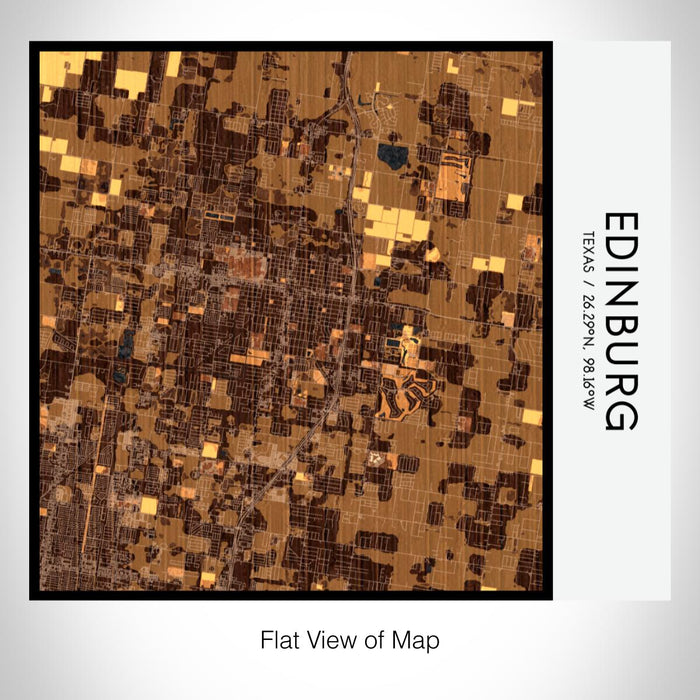 Rendered View of Edinburg Texas Map on 17oz Stainless Steel Insulated Tumbler in Ember Map Style