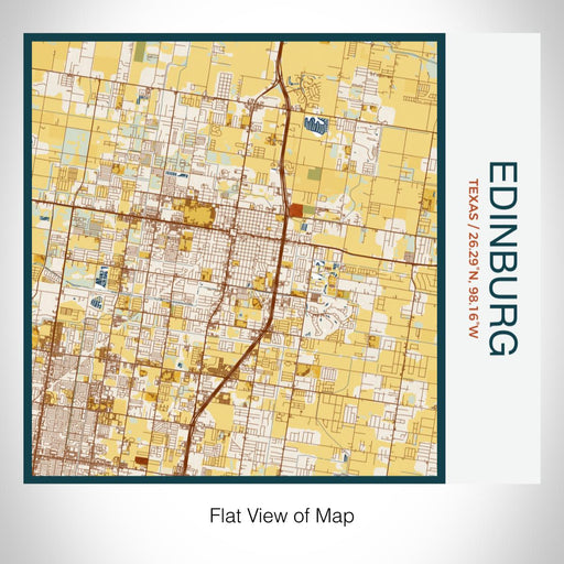 Rendered View of Edinburg Texas Map on 17oz Stainless Steel Insulated Tumbler in Woodblock Map Style