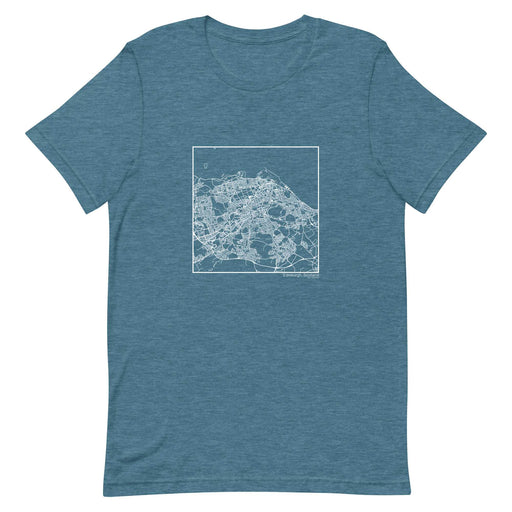 Edinburgh Scotland  Map Unisex T-Shirt with City inscription in Heather Teal