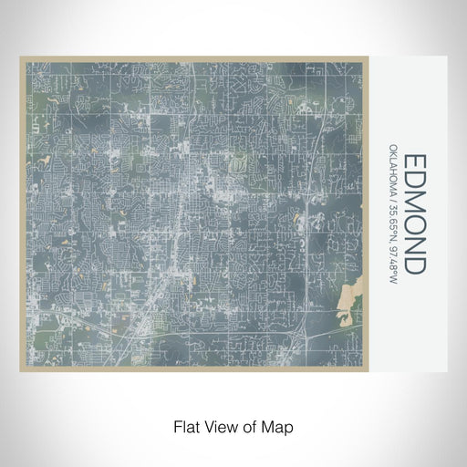 Rendered View of Edmond Oklahoma Map on 20oz Stainless Steel Insulated Bottle with Bamboo Top with printed afternoon style map