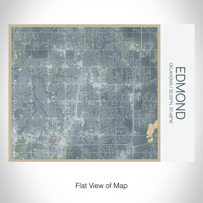 Rendered View of Edmond Oklahoma Map on 20oz Stainless Steel Insulated Bottle with Bamboo Top with printed afternoon style map