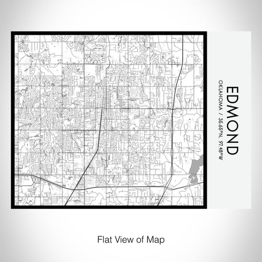 Rendered View of Edmond Oklahoma Map on 20oz Stainless Steel Insulated Bottle with Bamboo Top with printed classic style map