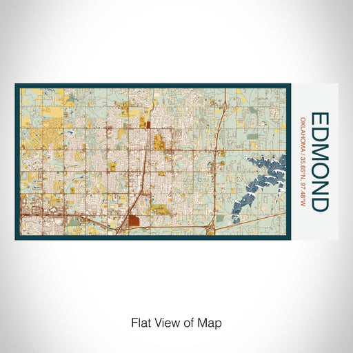Rendered View of Edmond Oklahoma Map on 17oz Stainless Steel Insulated Bottle with printed woodblock style map