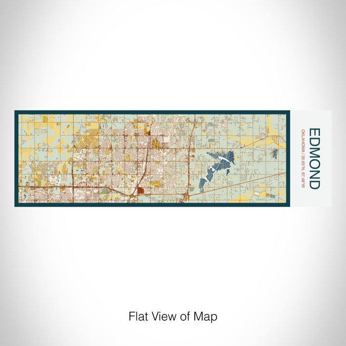 Rendered View of Edmond Oklahoma Map on 10oz Stainless Steel Insulated Cup in Woodblock with Sliding Lid