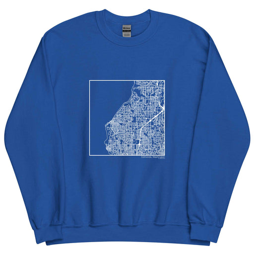 Edmonds Washington  Map Unisex Crewneck Sweater with City inscription in Royal Blue