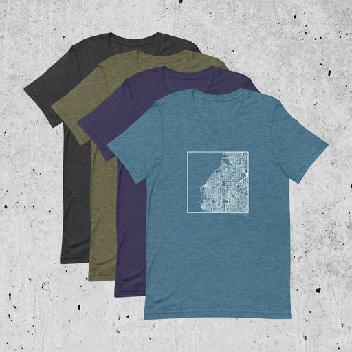 Edmonds Washington  Map Unisex T-Shirts in Multiple Colors