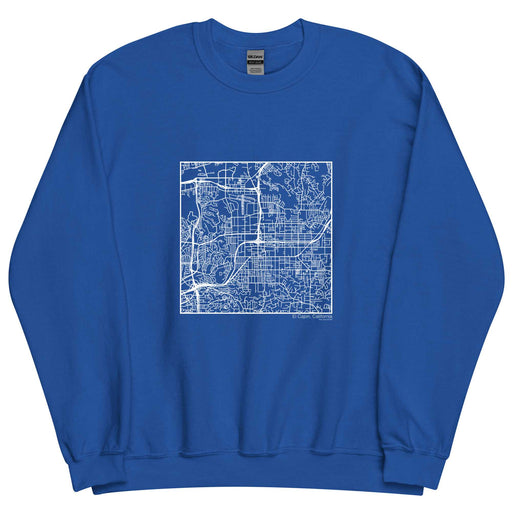 El Cajon California  Map Unisex Crewneck Sweater with City inscription in Royal Blue