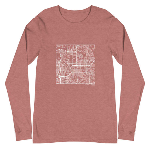 El Cajon California  Map Unisex Long-Sleeve T-shirt with City inscription in Heather Mauve